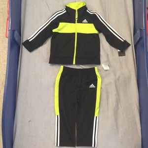 Adidas 2pc sweatsuit 18M  - black and neon